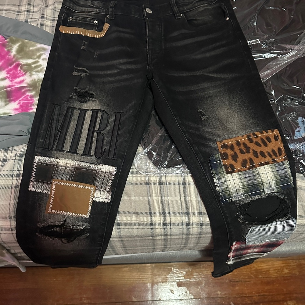 Armani Jeans Black Patchwork Skinny Jeans